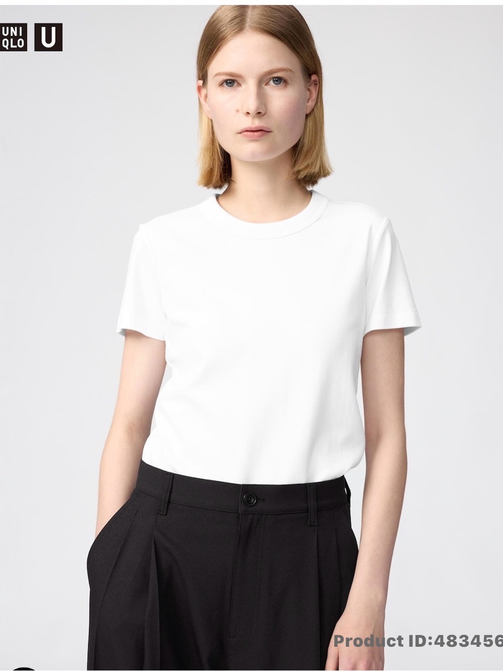 New without tags Uniqlo U  Women's White Crew Neck Short Sleeve Tee size L.
